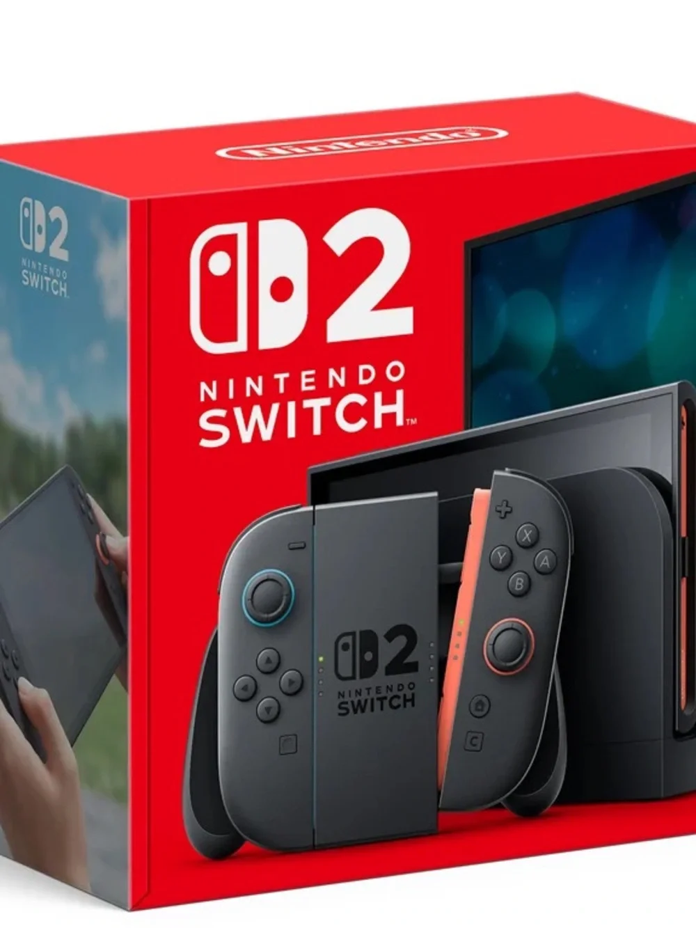 Nintendo Switch (Model OLED) Console - Gray with Neon Red/Neon Blue Accents